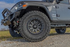 Jeep Wrangler Wheel - Rough Country - 85 Series, Simulated Beadlock - Gunmetal Gray/Black - '07-'23